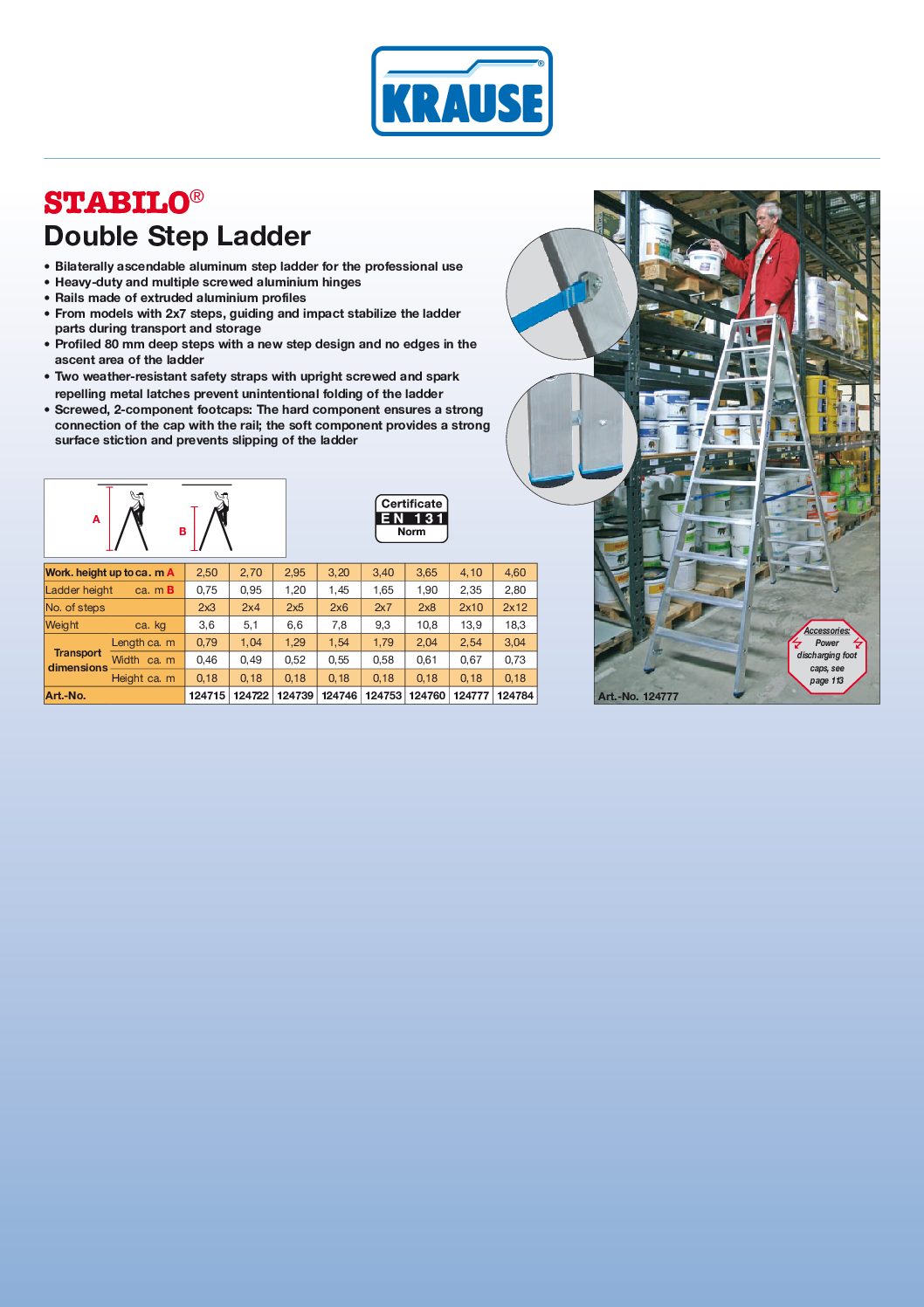 Double-sided step ladder 2x6 steps Stabilo Krause