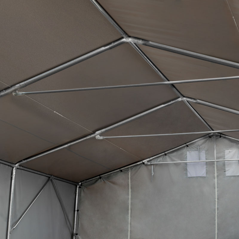 Kerghall 6x6m, seina kõrgus 3m, PVC 850g/m2, hall