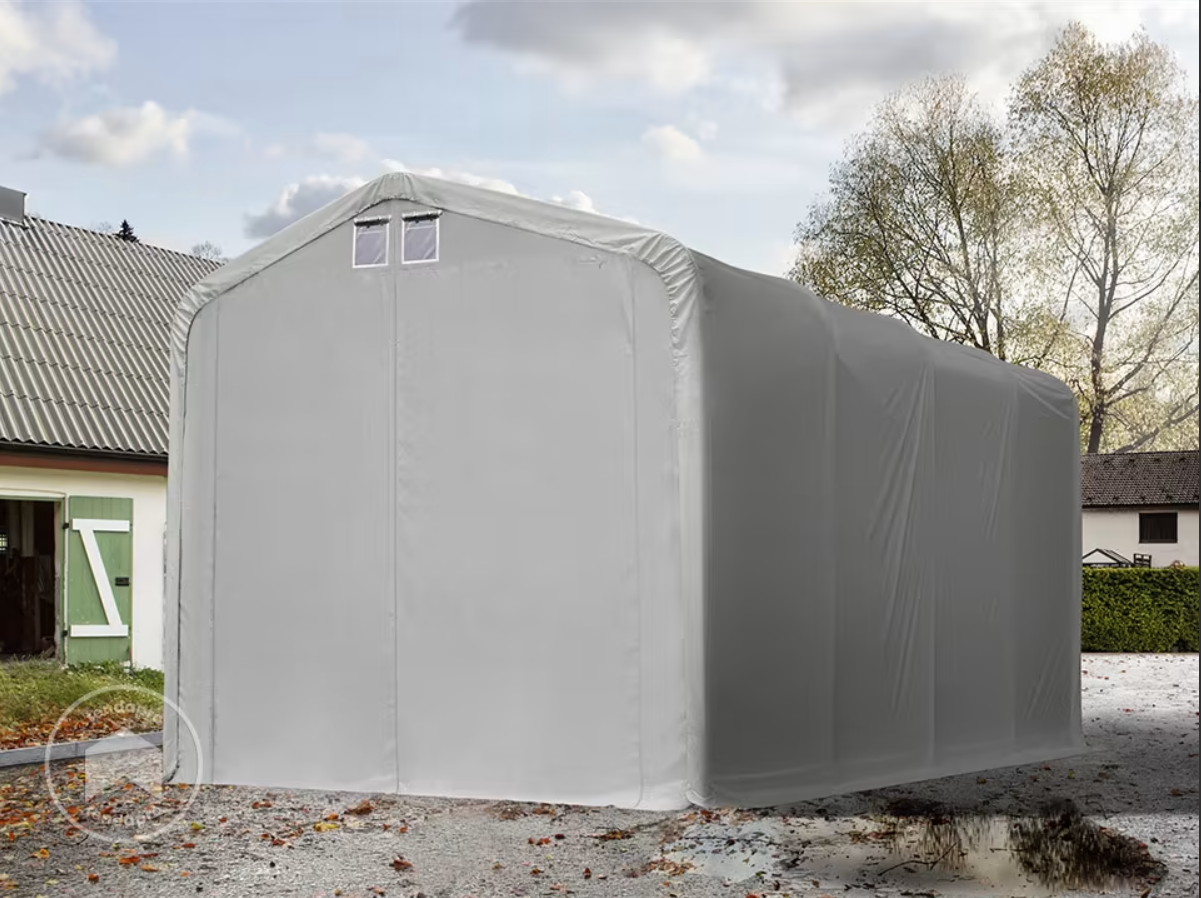Kerghall 4x8m, seina kõrgus 3,35m, PVC 850g/m2, hall