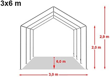 Peo- ja aiatelk 3x6m, valge, PVC 700g/m2