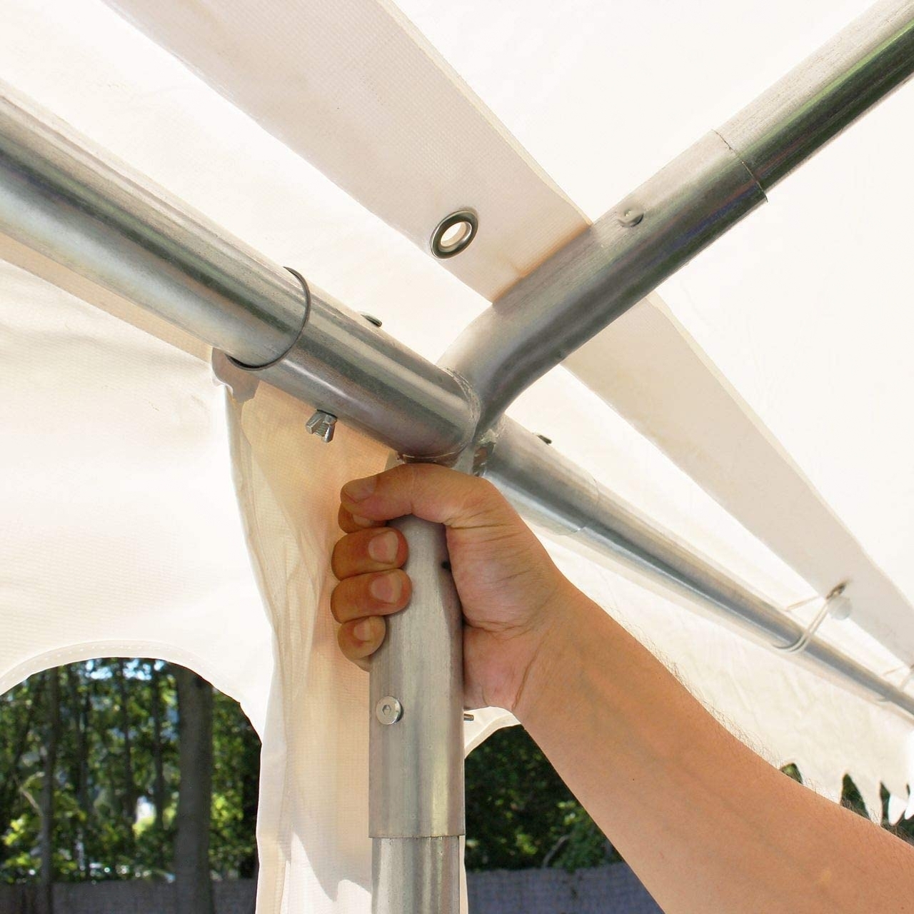 Peo- ja aiatelk 3x6m, valge, PVC 700g/m2