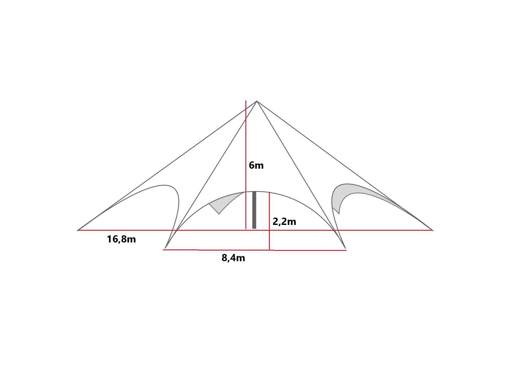 Party tent Star Lux 16.8m, PVC 510g/m2, white-green
