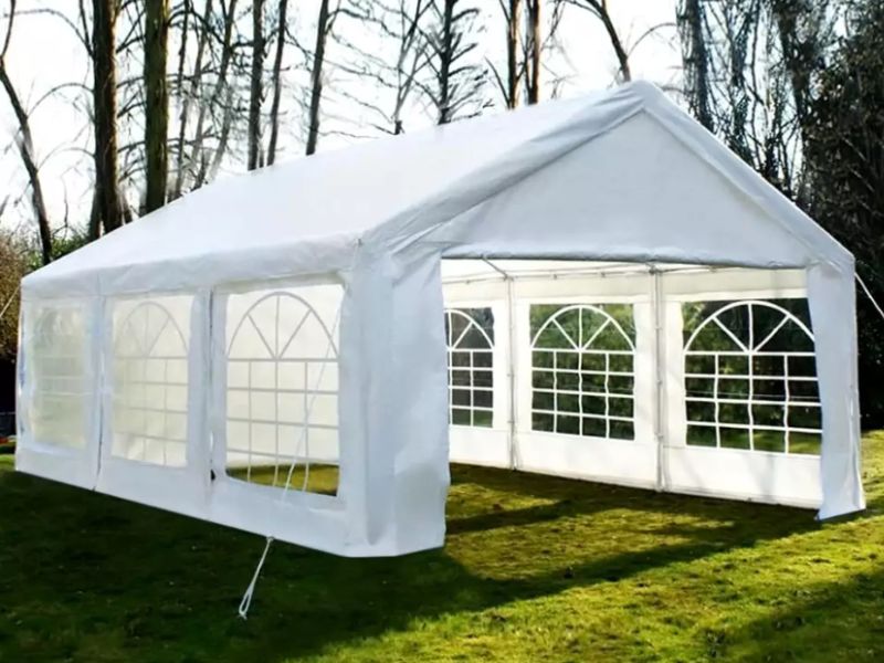 Peo- ja aiatelk 5x8m, valge, PE 180g/m2