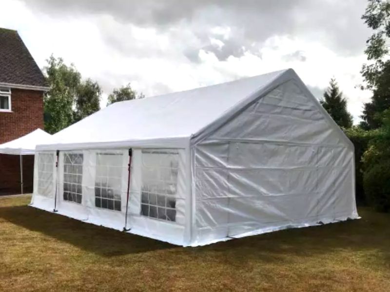 Peo- ja aiatelk 5x8m, valge, PE 180g/m2
